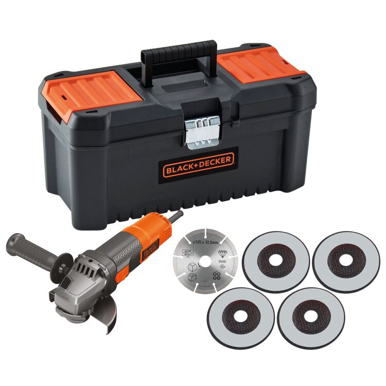 BLACK+DECKER BEG220KA5-QS 900W 125mm Haakse slijper met accessoires
