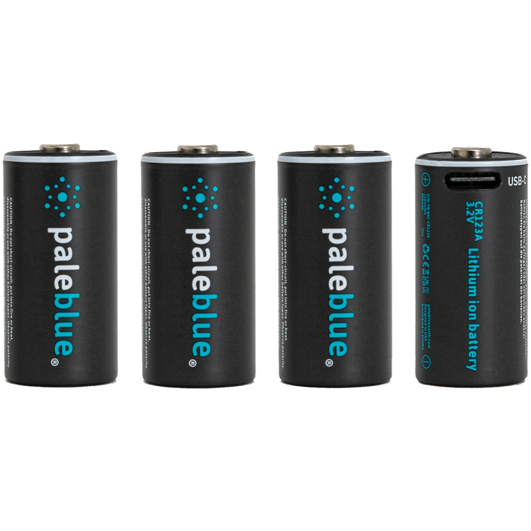 Paleblue CR123 (USB-C) Oplaadbare batterij, 4 stuks