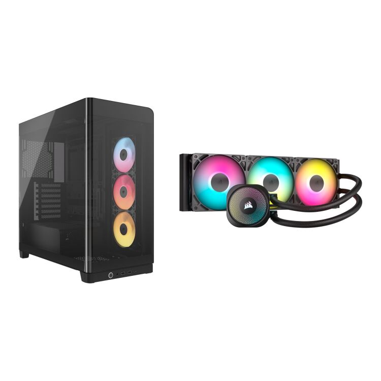 Corsair FRAME 4500X RS-R ARGB + NAUTILUS 360 RS ARGB midi tower behuizing
