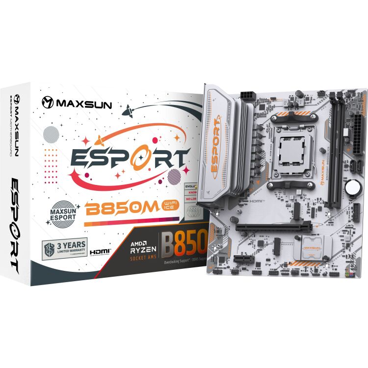 MAXSUN MS-eSport B850M WIFI ICE moederbord