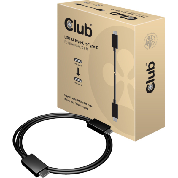 Club 3D USB 3.1 Type C Kabel, 0.8m