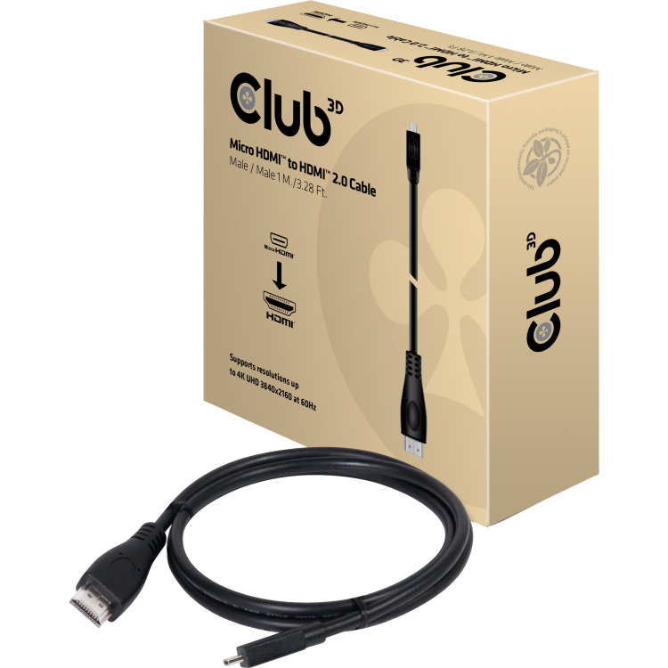 Club 3D Micro HDMI > HDMI 2.0 kabel