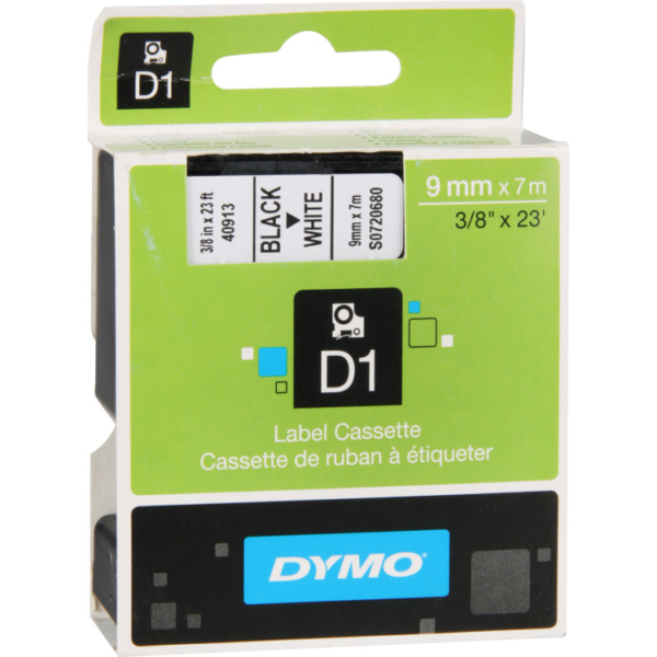 Dymo D1 Standard 9mm x 7m labelprinter-tape printlint