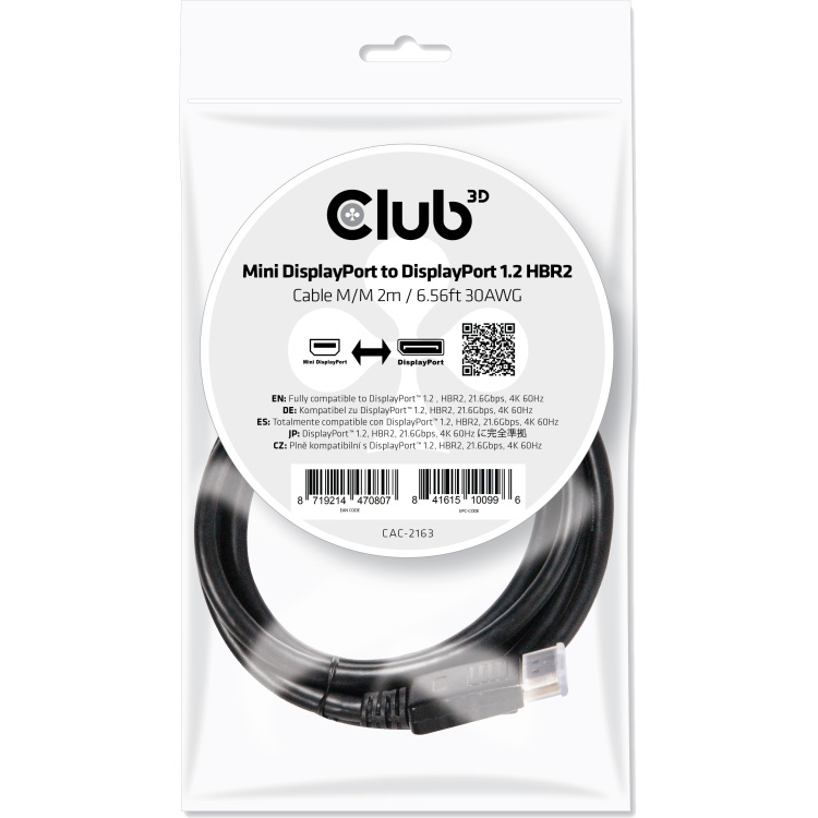 Club 3D Mini DisplayPort - DisplayPort 1.2 kabel
