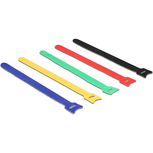 DeLOCK Hook-and-loop fasteners coloured, 10 stuks kabelbinder
