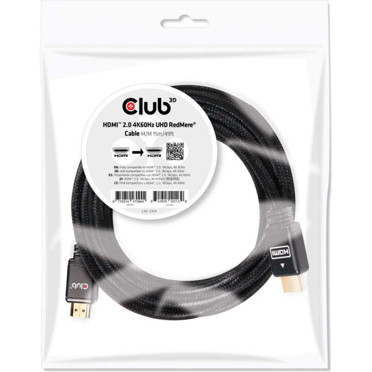 Club 3D HDMI 2.0 RedMere kabel