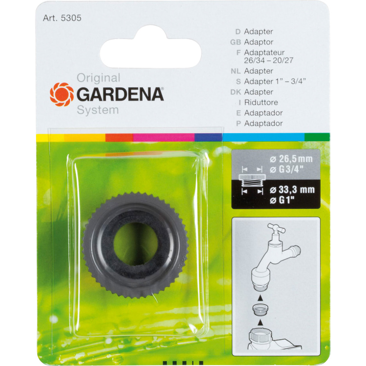 GARDENA Adapter 33,3 mm (G 1") - 26,5 mm (G 3/4")