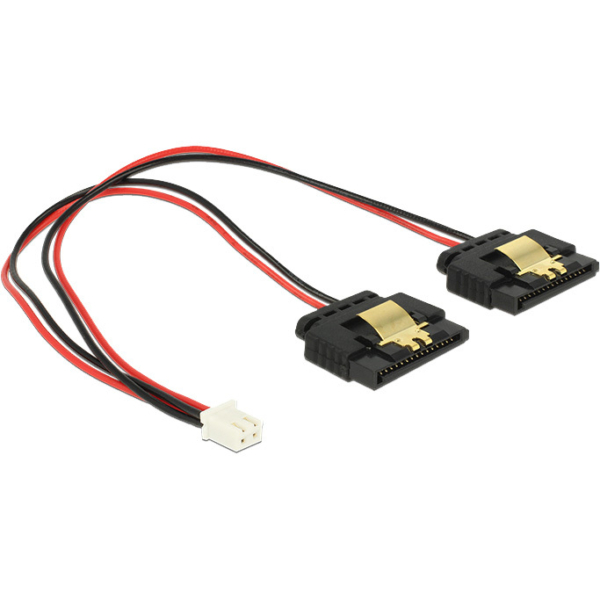 DeLOCK Power 2-pin female > 2 x SATA 15-pin splitterkabel