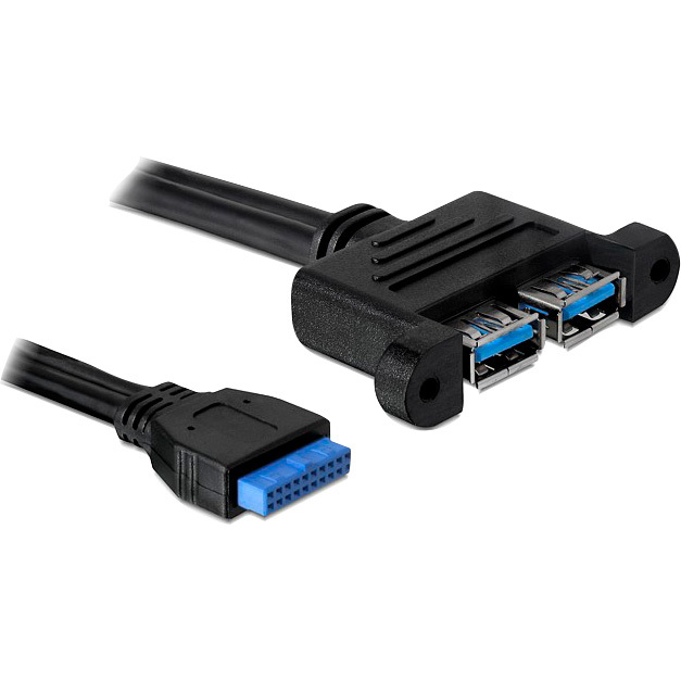 DeLOCK USB 3.0 pin header female > 2x USB-A 3.0 female parallel kabel