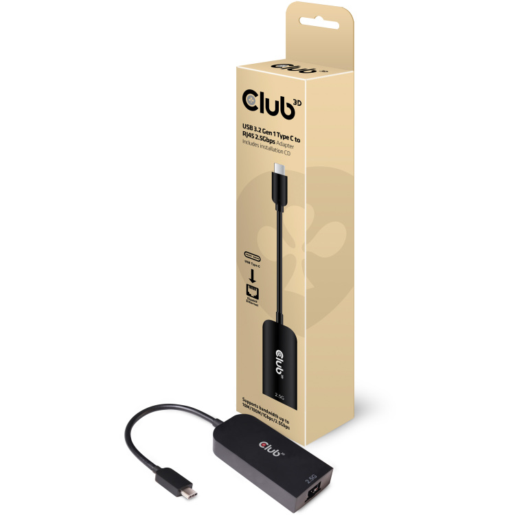 Club 3D USB-C 3.2 Gen1 > RJ-45 2.5Gbps adapter