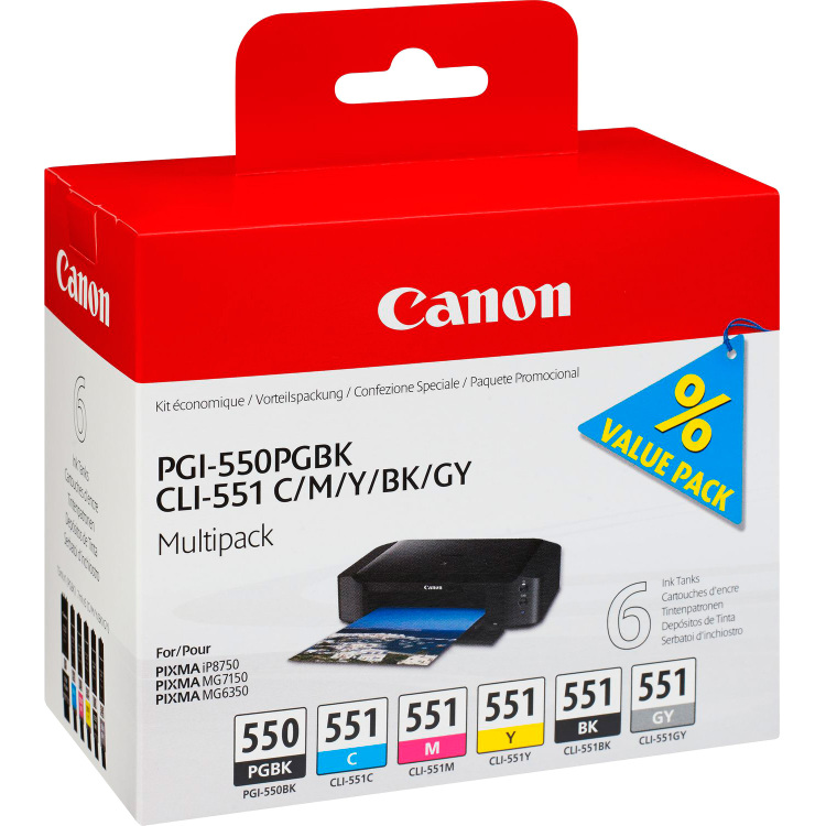 Canon Multipack PGI-550PGBK/CLI551 inkt
