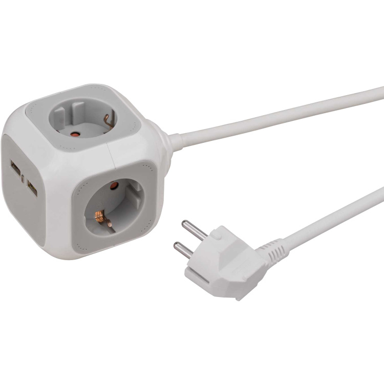 Brennenstuhl ALEA-Power 2xUSB-Charger + stekkerblok 4-voudig stekkerdoos