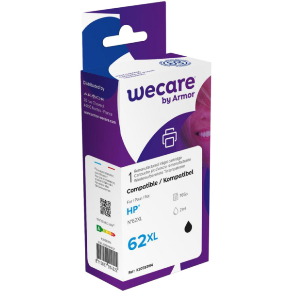 Diverse WeCare Cartridge HP 62XL Zwart inkt