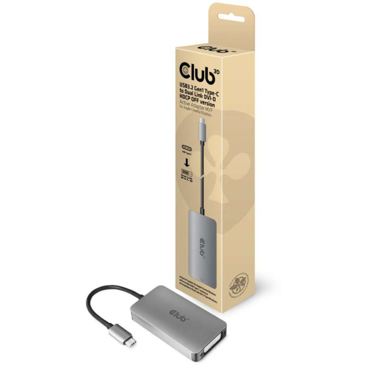 Club 3D USB 3.2 Gen1 type-C naar DVI-D HDCP off version adapter