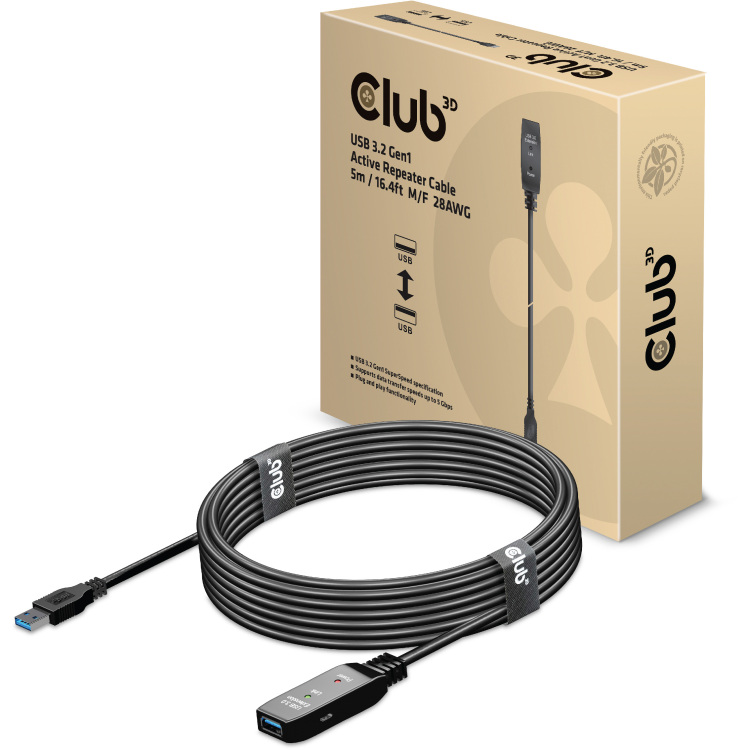Club 3D USB 3.2 Gen1 Active Repeater verlengkabel