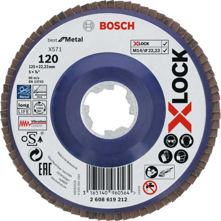 Bosch X-LOCK Lamellenschijf Best for Metal, 125mm, K120 slijpschijf