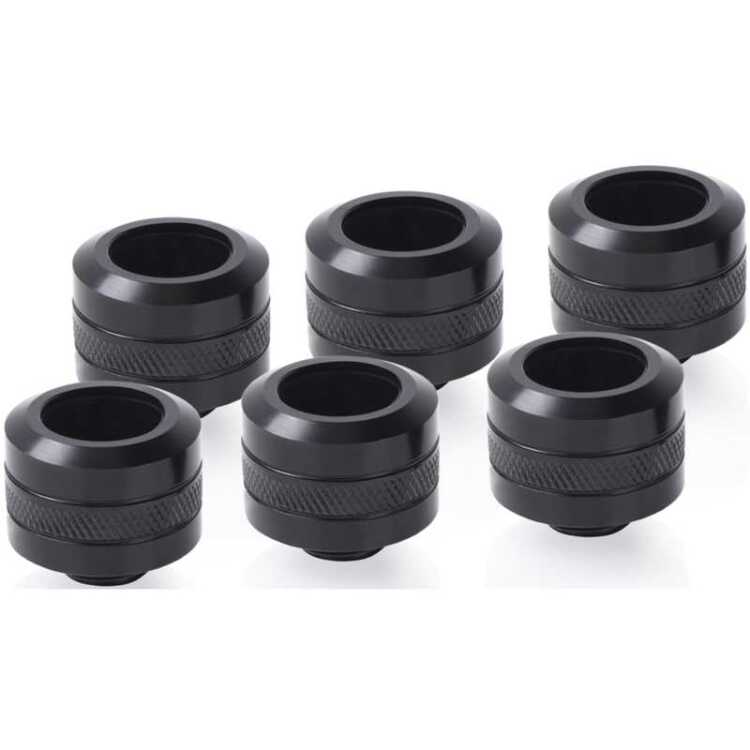 Alphacool Eiszapfen PRO 16 mm HardTube Fitting G1/4 - Deep Black verbinding