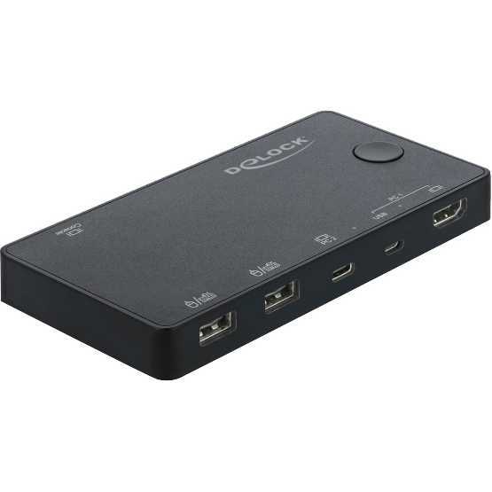DeLOCK HDMI / USB-C KVM Switch 4K 60 Hz met USB 2.0 kvm-switch