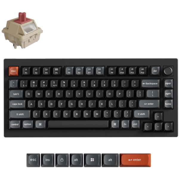 Keychron V1 Ultra 8K 75% W HS RGB Blk toetsenbord