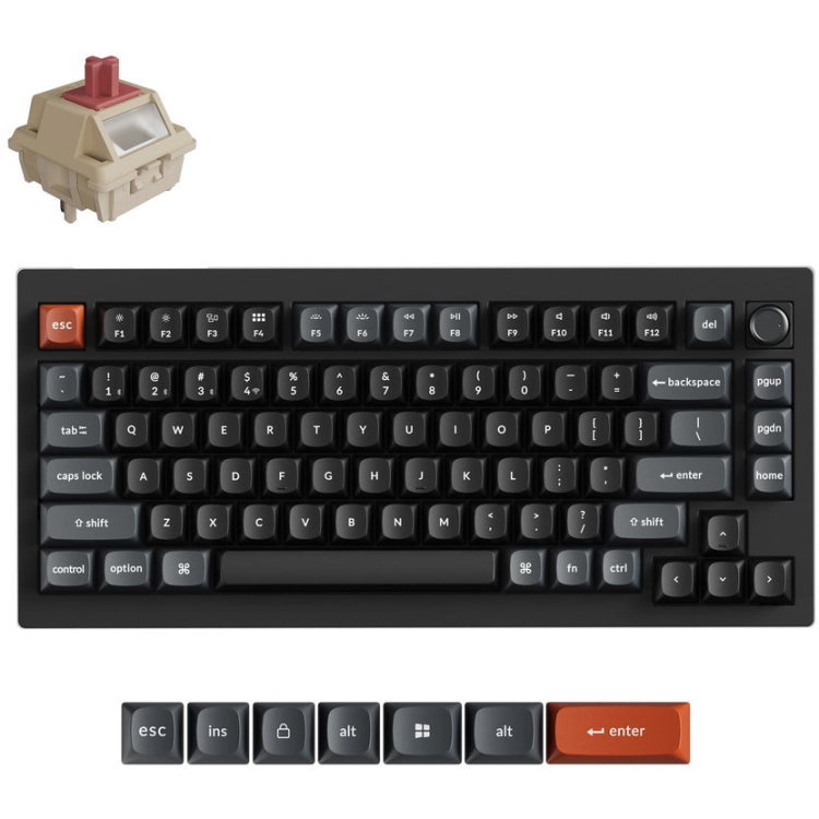 Keychron V1 Ultra 8K 75% W HS RGB Blk toetsenbord