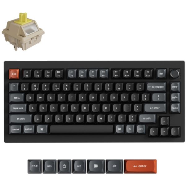 Keychron V1 Ultra 8K 75% W HS RGB Blk toetsenbord