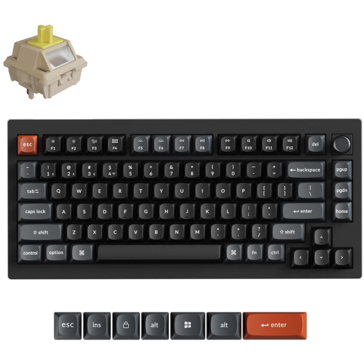 Keychron V1 Ultra 8K 75% W HS RGB Blk toetsenbord