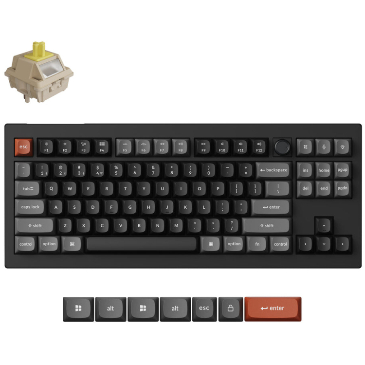 Keychron V3 Ultra 8K 80% W HS RGB Blk toetsenbord