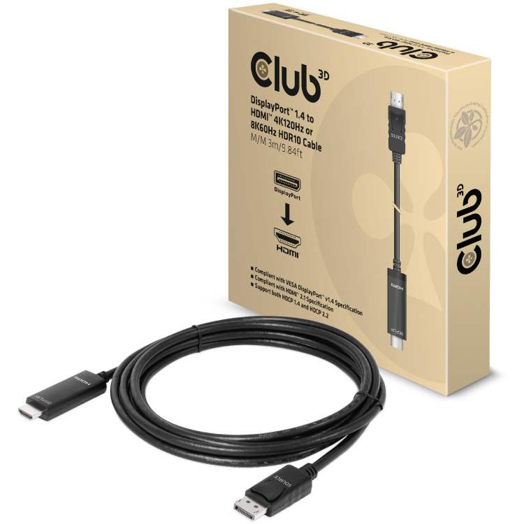 Club 3D DisplayPort 1.4 > HDMI kabel