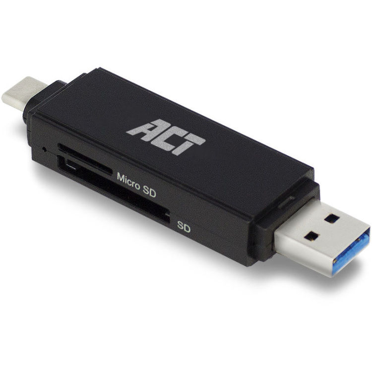 ACT Connectivity USB-C/USB-A kaartlezer, SD/micro SD