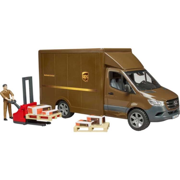 bruder MB Sprinter UPS met chauffeur en toebehoren modelvoertuig