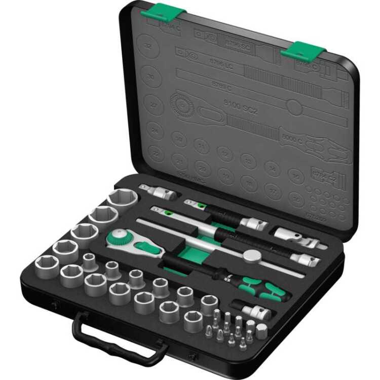 Wera 8100 SC 2 Zyklop Speed-ratelset, 1/2", 37-delig gereedschapsset