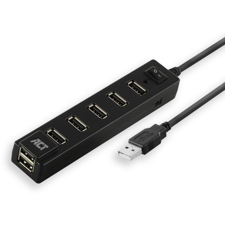 ACT Connectivity USB Hub 7 port met aan- en uit schakelaar usb-hub