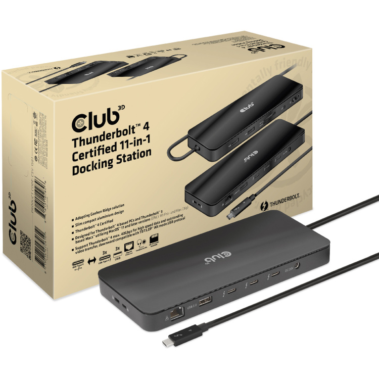 Club 3D Thunderbolt 4 Certified 11-in-1 Docking Station dockingstation