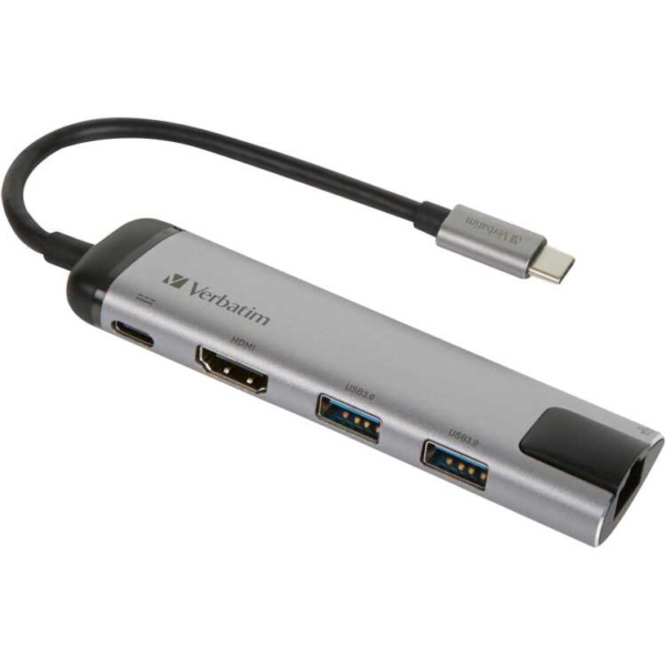 Verbatim USB 3.2 Gen 1 multiport hub, USB-C > 2x USB-A + USB-C + HDMI + RJ-45 usb-hub