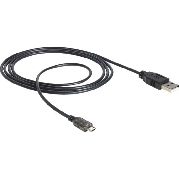 DeLOCK USB-A > Micro-USB-B met LED kabel