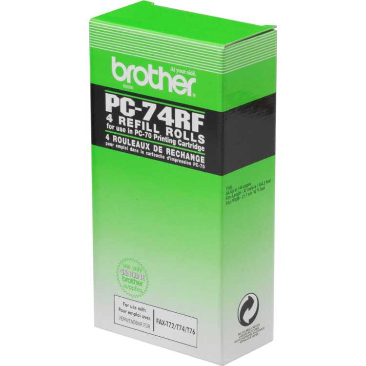 Brother PC-74RF Faxlint, 4 donorrollen inktlint