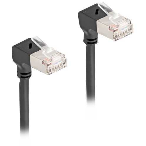 DeLOCK RJ45 Network Cable Cat.6A S/FTP Slim 90° downwards / downwards angled 3 m kabel