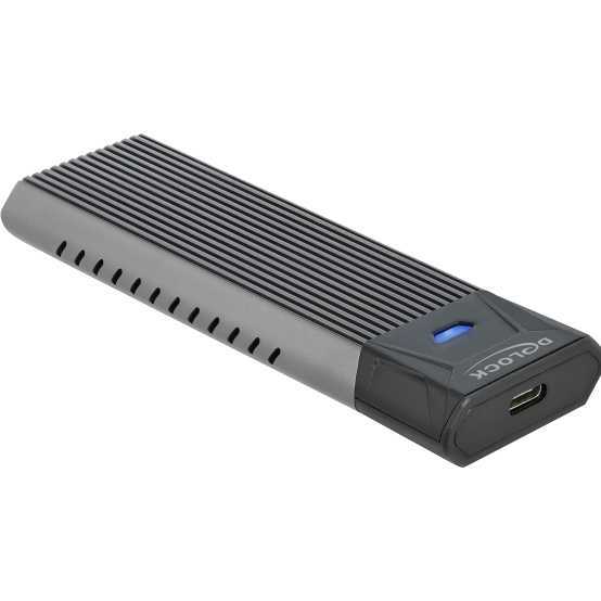 DeLOCK Externe USB Type-C combo behuizing voor M.2 NVMe PCIe of SATA SSD externe behuizing