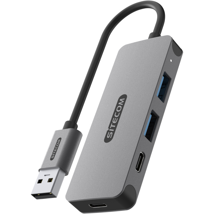 Sitecom USB-A naar 2x USB-A + 2x USB-C usb-hub