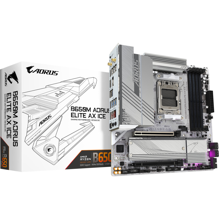 GIGABYTE B650M A ELITE AX ICE moederbord