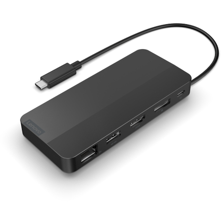 Lenovo USB-C-Travel Dock voor 2 schermen (met adapter) dockingstation