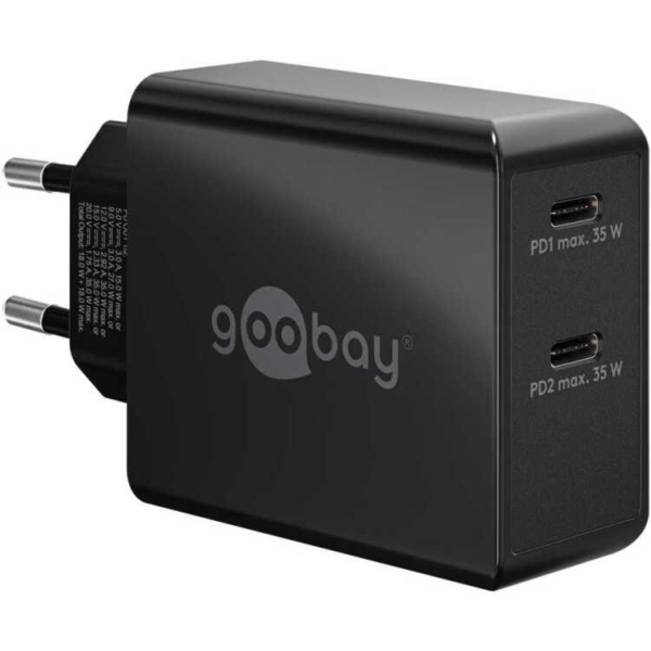 goobay USB-C PD Dual snellader (36 W) oplader