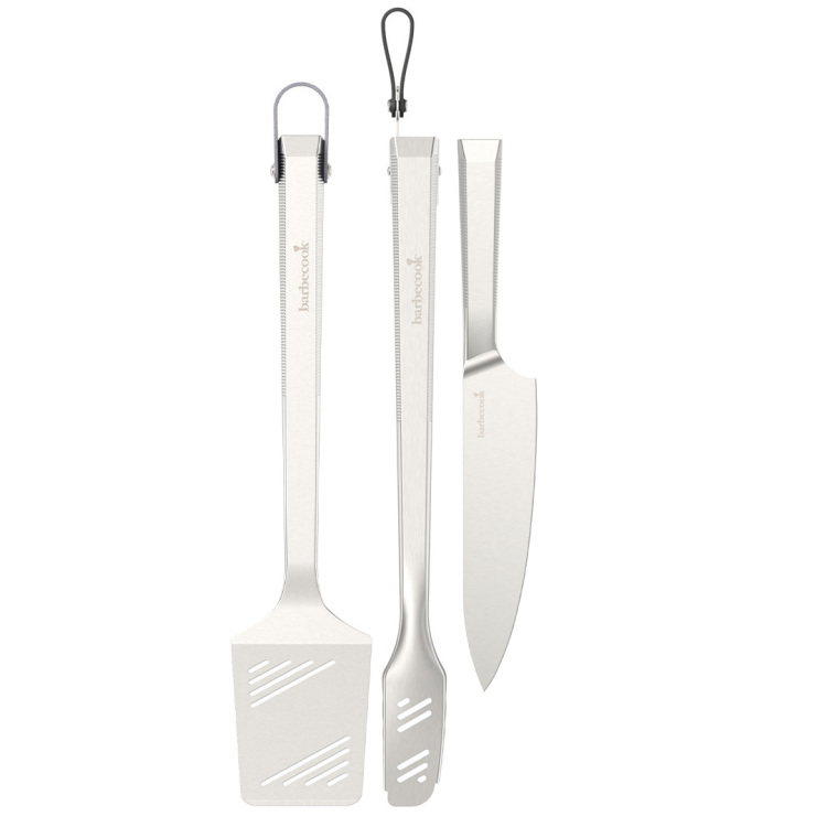 Barbecook Premium set met spatel, chef mes en tang grillbestek