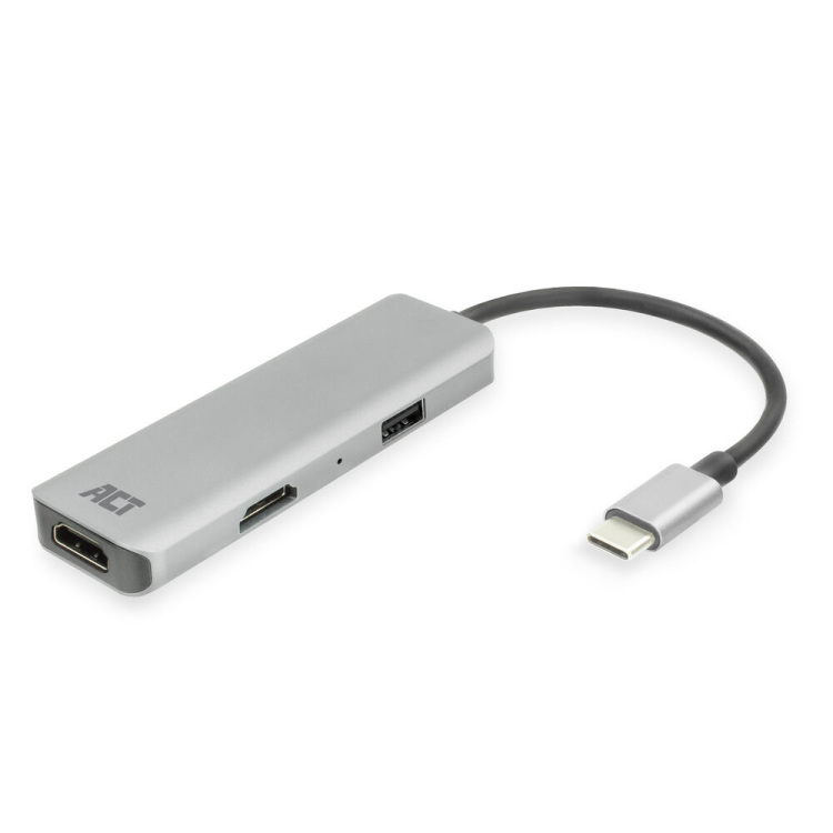 ACT Connectivity USB-C 4K multiport adapter voor 2 HDMI schermen, USB-A datapoort