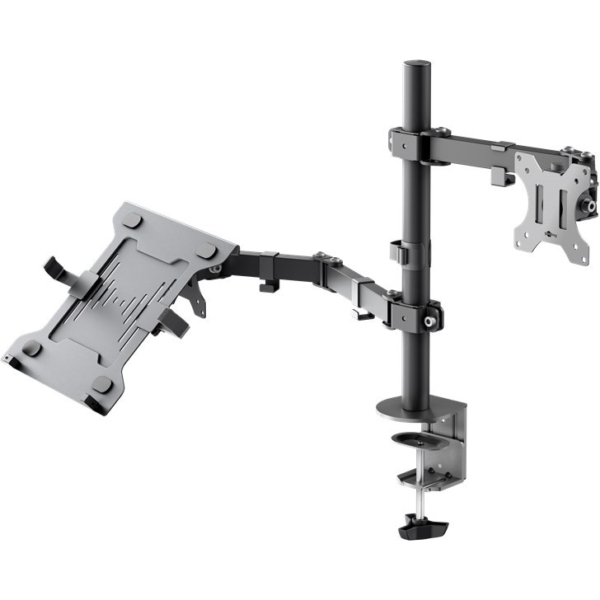 goobay Monitor Mount 13 tot 32 inch met Laptop Arm Flex, 10 tot 15.6 inch monitorarm