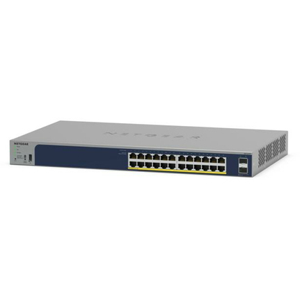 Netgear 24-poorts Gigabit Ethernet Hi-Power PoE+ Smart Switch met 2 SFP-poorten (GS724TPP)
