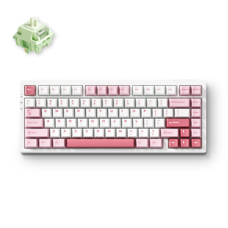 MCHOSE G75 Pro White Pink Matcha Latte V2 Tri-mode Gasket Structure Gaming Mechanical gaming toetsenbord
