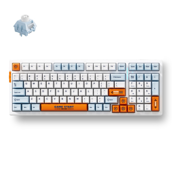 MCHOSE G98 Pro Orange Blue Snow Tiger Wireless Tri-Mode Custom Mechanical gaming toetsenbord
