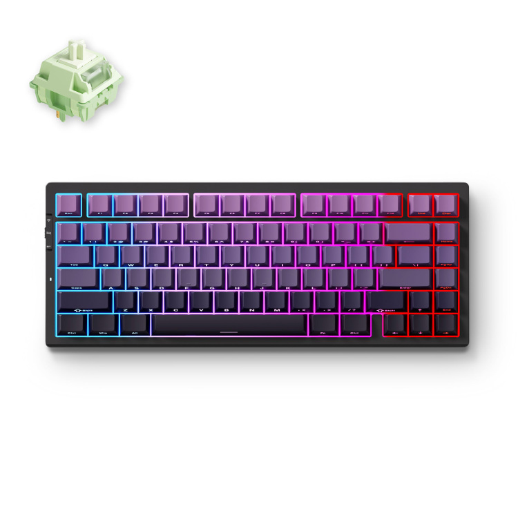 MCHOSE G75 Pro Tri-mode Black Purple Gradient Matcha Latte V2 Gasket Structure Mechanical gaming toetsenbord