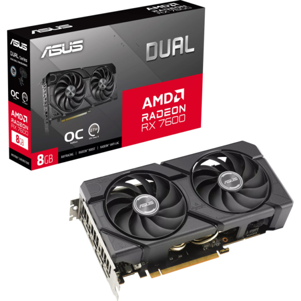 ASUS DUAL Radeon RX 7600 EVO OC grafische kaart